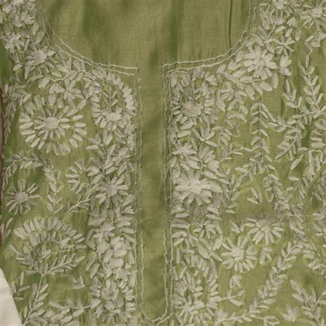 Subah mint green phool chikankari unstitched set