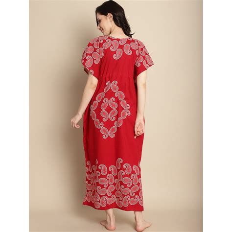 Buy Secret Wish Red Cotton Maternity Feeding Kaftan Online