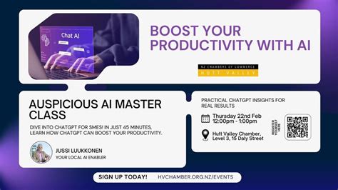 Auspicious AI Master Class, Hutt Valley Chamber of Commerce, Lower Hutt ...