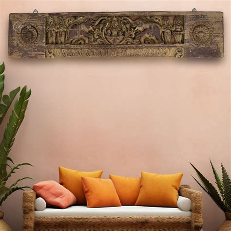 Indian Gajah Laxmi Wooden Panel (Large) – The Advitya