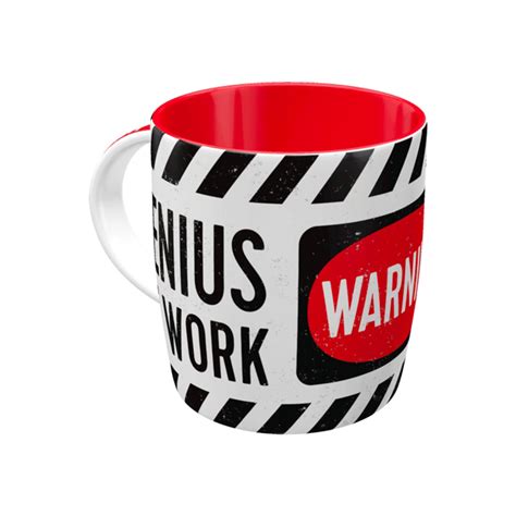 Tasse 340ml Warning! Genius at Work | Excaliburshop