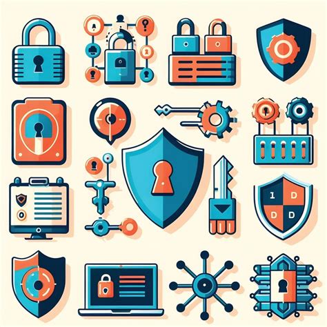 Cybersecurity elements icons vector design | Premium AI-generated vector