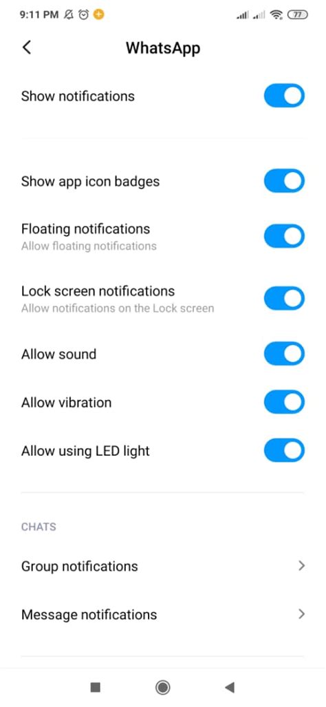 Image result for Message Notification Settings