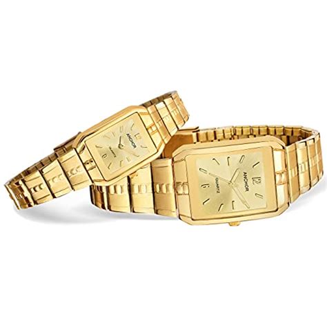 Buy ANCHOR QUARTZ 23.5K Gold-Plated Stainless-Steel Japanese Quartz ...