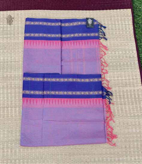 Pure Cotton Chettinad Saree Light Mauve – Kalakriti by Paroma