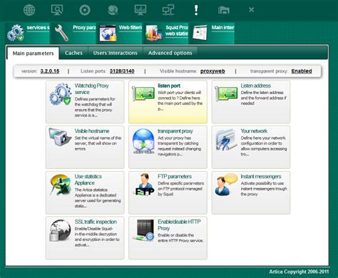 Web administration console for Squid 3.2x