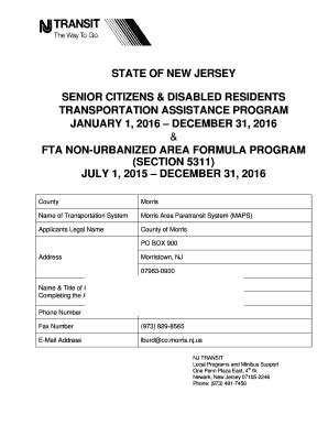 Fillable Online morriscountynj TRANSPORTATION ASSISTANCE PROGRAM ...