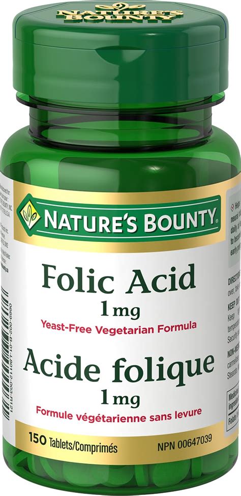 Nature'S Bounty Folic Acid 1Mg 150Tb : Amazon.in: Health & Personal Care