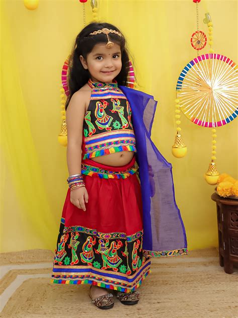 BownBee Pure Cotton Embroidered Navratri Chaniya Choli & Dupatta set F