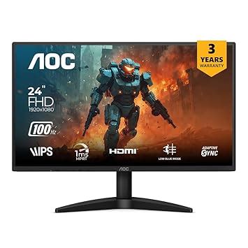 AOC 24B36H 23.8-Inch IPS Full HD Monitor, 100Hz Refresh Rate, 1ms ...