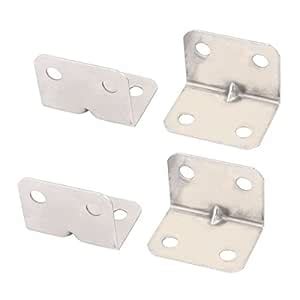 PRAV® 23mmx32mmx23mm Iron 4 Holes Corner Brace Angle Brackets Silver ...