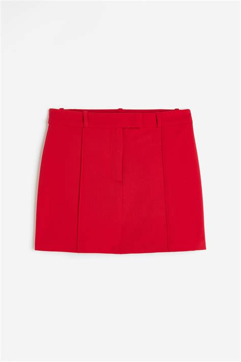Tailored mini skirt - Red - Ladies | H&M IN
