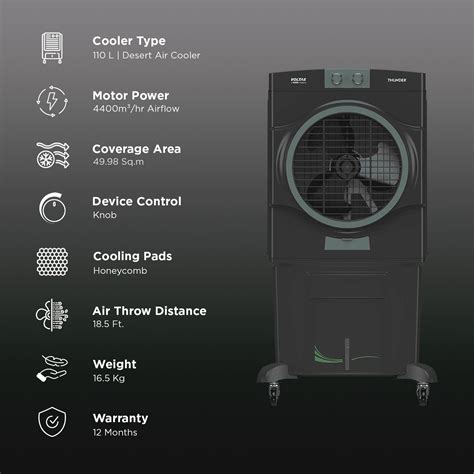 Buy VOLTAS Thunder 110 Litres Desert Air Cooler with Thermal Overload ...