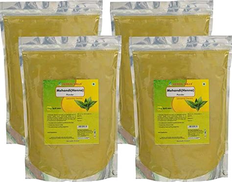 Buy HERBAL HILLS MEHANDI POWDER - 1 KG POWDER - PACK OF 5 - MEHANDI FOR ...