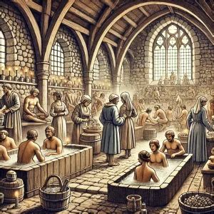 Image result for Medieval Bathing