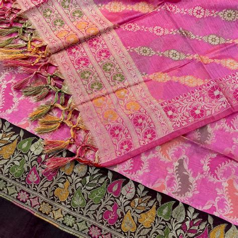Baby Pink and Wine Resham Banarasi Silk Suit – Mohsin Textiles