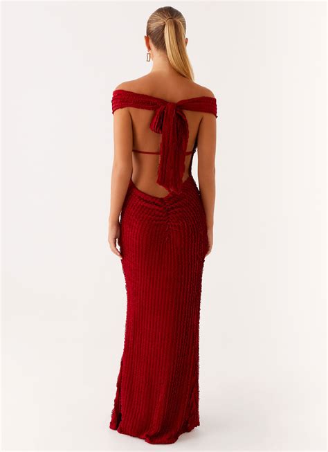 Chantelle Maxi Dress - Red - Peppermayo US