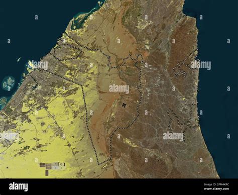 Sharjah, emirate of United Arab Emirates. Low resolution satellite map Stock Photo - Alamy - map of sharjah united arab emirates