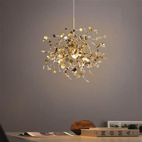 Buy CITRA Mirror Gold Leaf Metal LED Pendant Hanging suspension Lamp ...