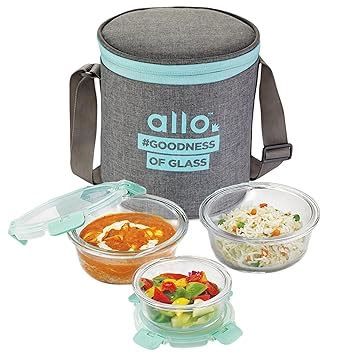 Buy Allo Food Safe Glass Lunch Box with Breakfree Detachable Lock ...