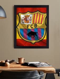 FC Barcelona Team Logo Wall Art Framed Poster Paper Print - Sports ...