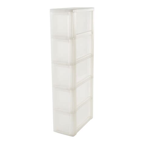 Buy Iris Ohyama, Storage chest, tower, 5 drawers of 10 L, with wheels ...