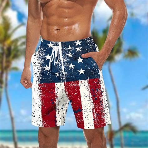 American Flag Shorts 4th of July Shorts Men Mens Independence Day Beach ...