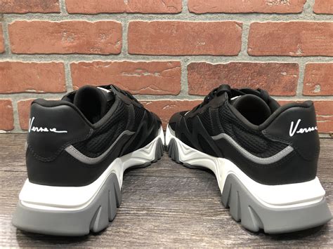 Buy NIB VERSACE Squalo Mesh And Leather Sneakers Shoes Size 7(40 ...