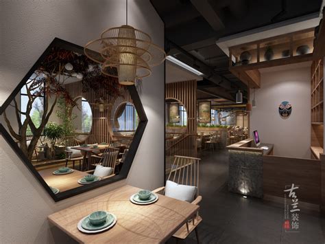 暖色调简单大方餐厅装修3D设计模型图片下载_红动中国