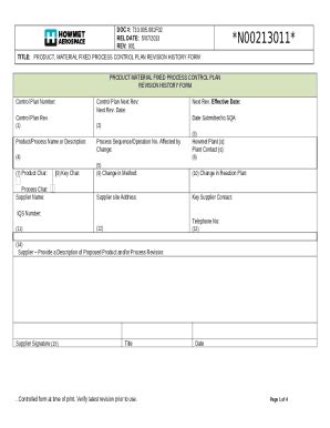 710.005.001F02 Product, Material Fixed Process Control ... Doc Template ...