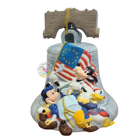 Disney Cookie Jar - Patriotic Mickey Donald Goofy - Liberty Bell - LE 150