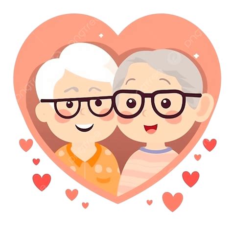 Cute Grandparents Day Avatar, Flat, Figure, Illustration PNG ...