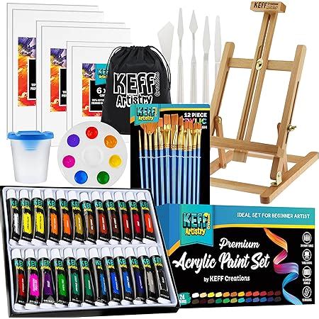 Complete Acrylic Paint Kit- 54 Piece Keff Creations Professional Artist ...