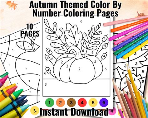 Color By Number Pumpkin Coloring Pages Halloween Coloring Pages
