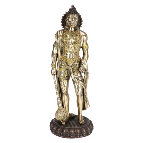 Buy Artvarko Big Brass Standing Hanuman Idol - Bajrangbali Bhagwan ...