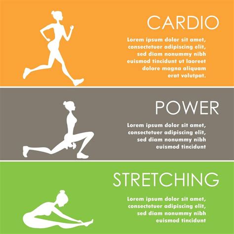 Set of horizontal color banners different physical activity female ...