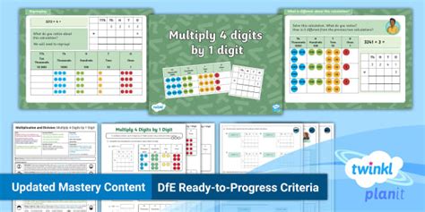 Y5 Multiply 4-digit numbers by 1-digit numbers PlanIt Maths 2