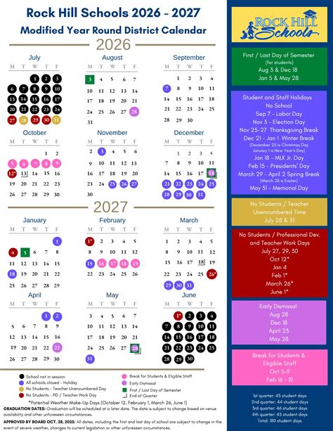 Rock Hill Schools Calendar 2026-2027 [RHS School]