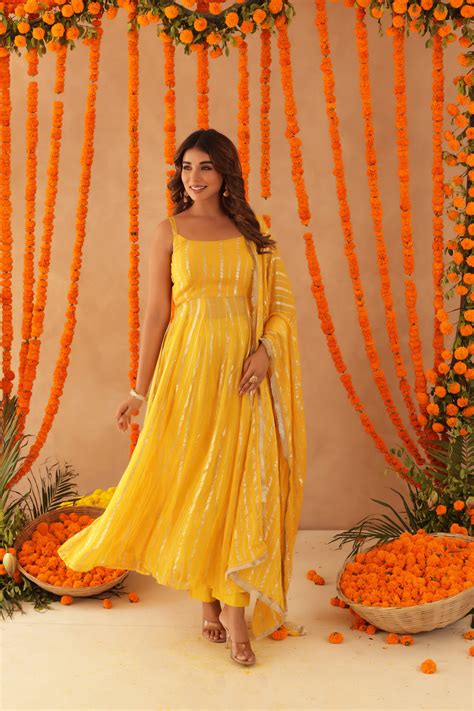 KAAMYA YELLOW LURIX ANARKALI SET – Deasha India