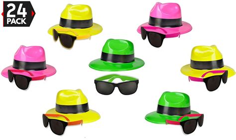 24 Neon Party Supplies Pack - Party Favors Assortment - 12 Neon ...