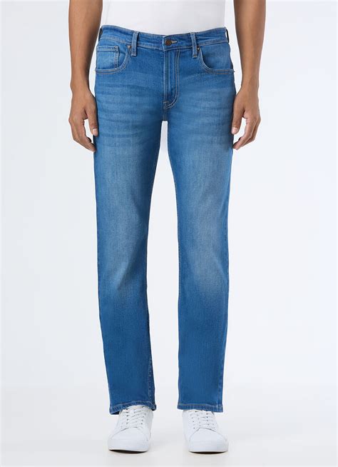 Men Blue Mid Rise Straight Fit Stretchable Jeans | Pepe Jeans India