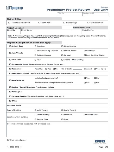 Preliminary Project Review Form - Blank Fillable Template | Fill Out ...