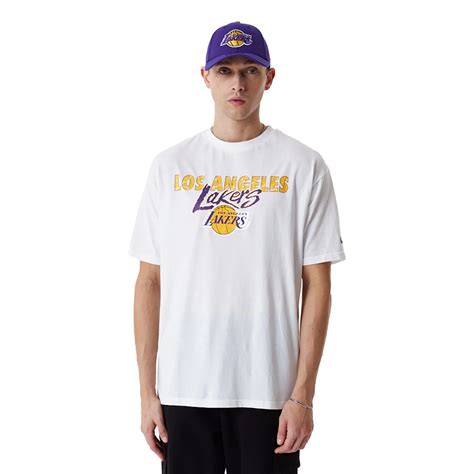 New Era - New Era Los Angeles Lakers NBA Team Script Oversized T-Shirt ...