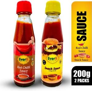 Everin Zingy and Zesty No Onion No Garlic Snack Sauce and Red Chilli ...