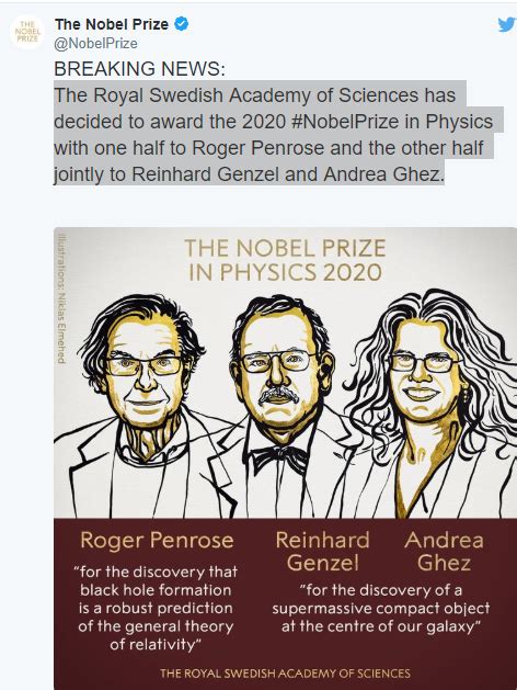 2020诺贝尔物理学奖揭晓 三位科学家获奖|物理学|瑞典|诺贝尔_新浪教育_新浪网