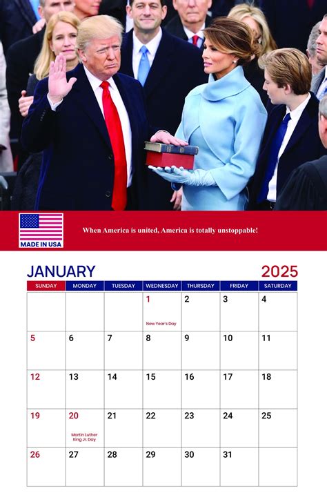 Trump Monthly Wall Calendar 2025, Donald Trump Gifts, 45 47 President ...