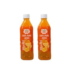 Nutripulp 100% Orange Juice With Pulp,Pack Of 2 Bottles (500 Ml Each ...