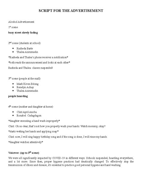 Image result for Script of Advertisement Examples
