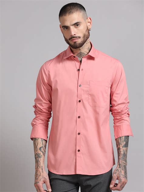 Breeze Pink Solid Satin Shirt