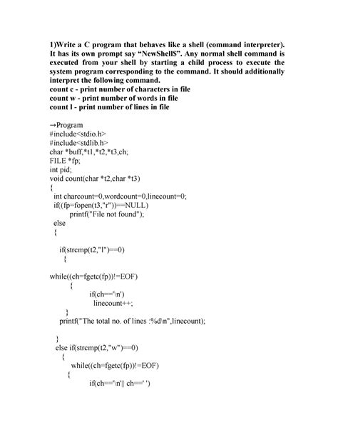 AOS 2 - lectures note - 1)Write a C program that behaves like a shell ...